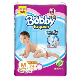 [🎁Tặng 8 miếng]Tã Quần Bobby M76 miếng