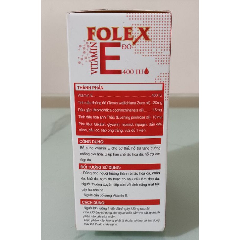 VITAMIN E ĐỎ ❤️ Bổ sung vitamin E cho cơ thể, hỗ trợ tăng cường chống oxy hóa, giúp làm đẹp da ❤️ | Thế Giới Skin Care