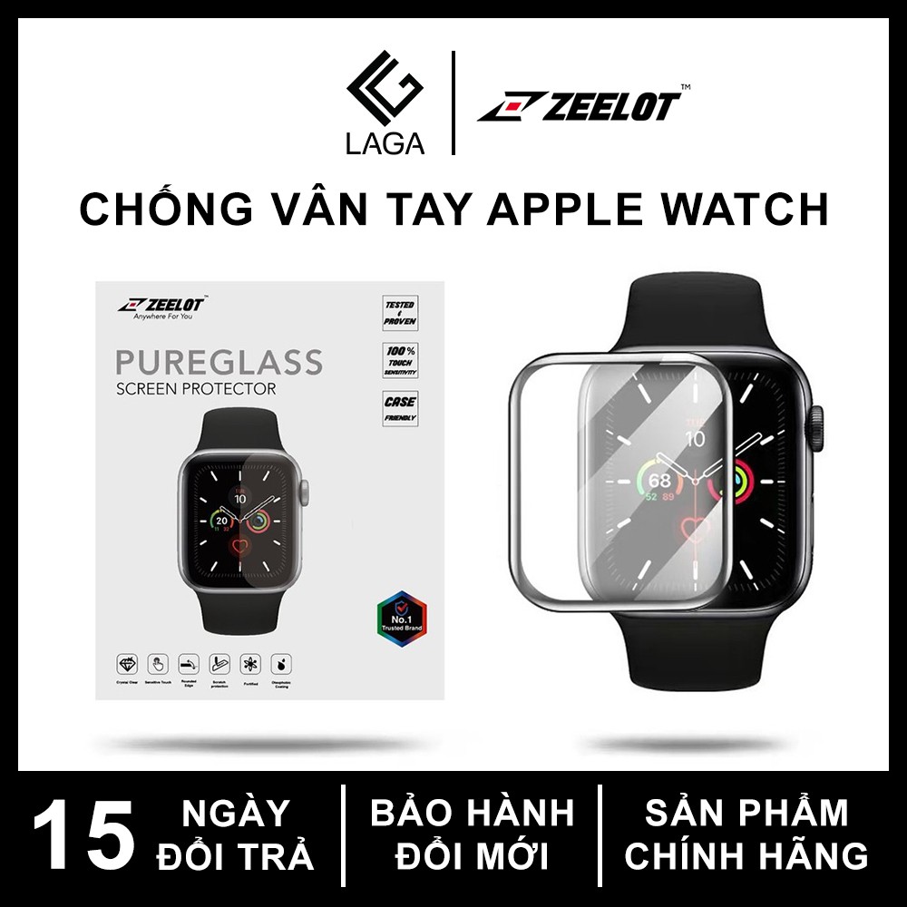 Cường Lực Chống Vân Tay Dẻo Zeelot 3D Curved Apple Watch 40mm / 44mm