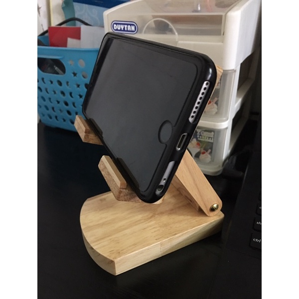 Giá Đỡ Điện Thoại Gỗ Để Bàn, Quay TikTok, Livestream, Xem Video xoay 360 độ kích thước lớn