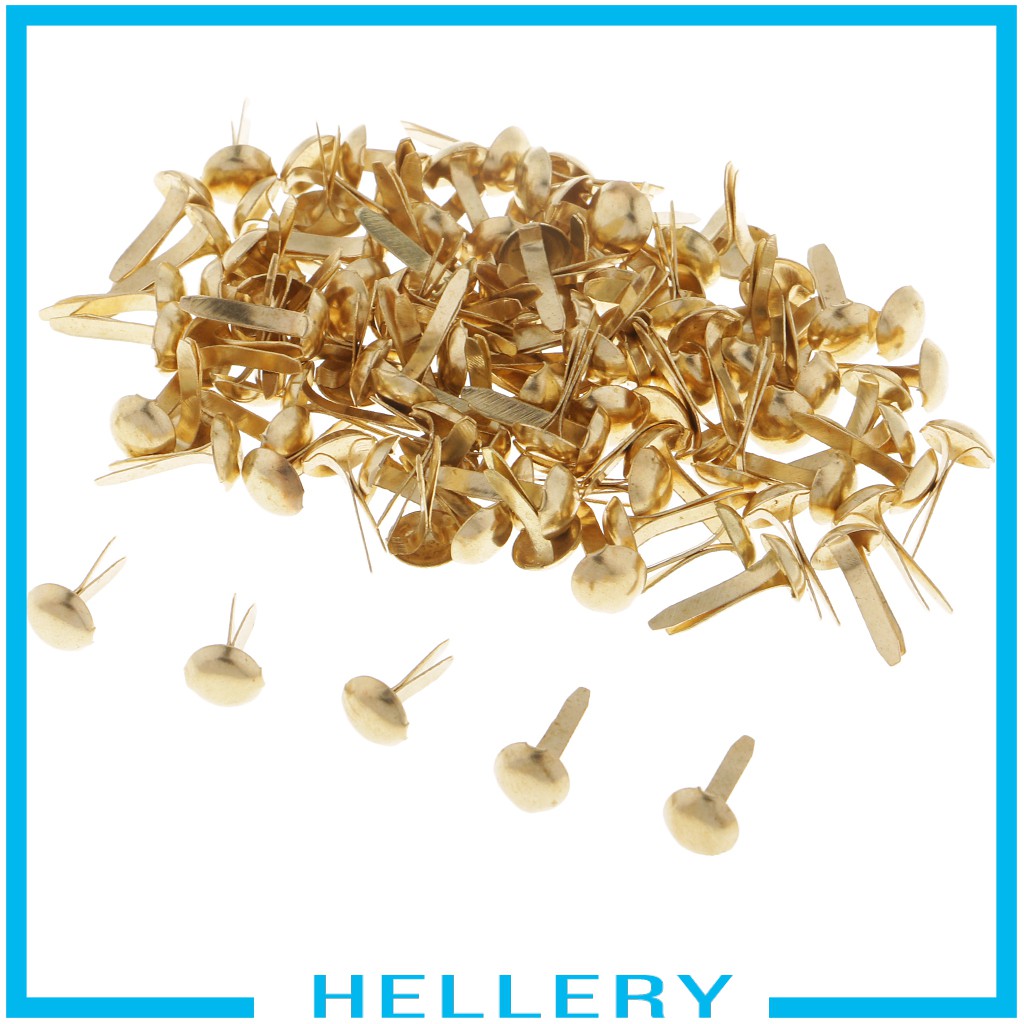[HELLERY] 200pcs Metal Split Pins Brads Paper Fasteners DIY Scrapbooking Embellishment