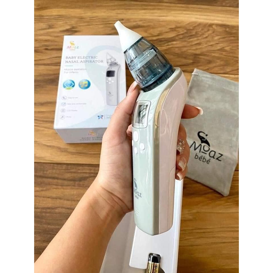 (Hàng chính hãng) Máy hút mũi điện tử MOAZ BEBE MB-010 “Dụng cụ vệ sinh mũi an toàn cho bé sơ sinh”