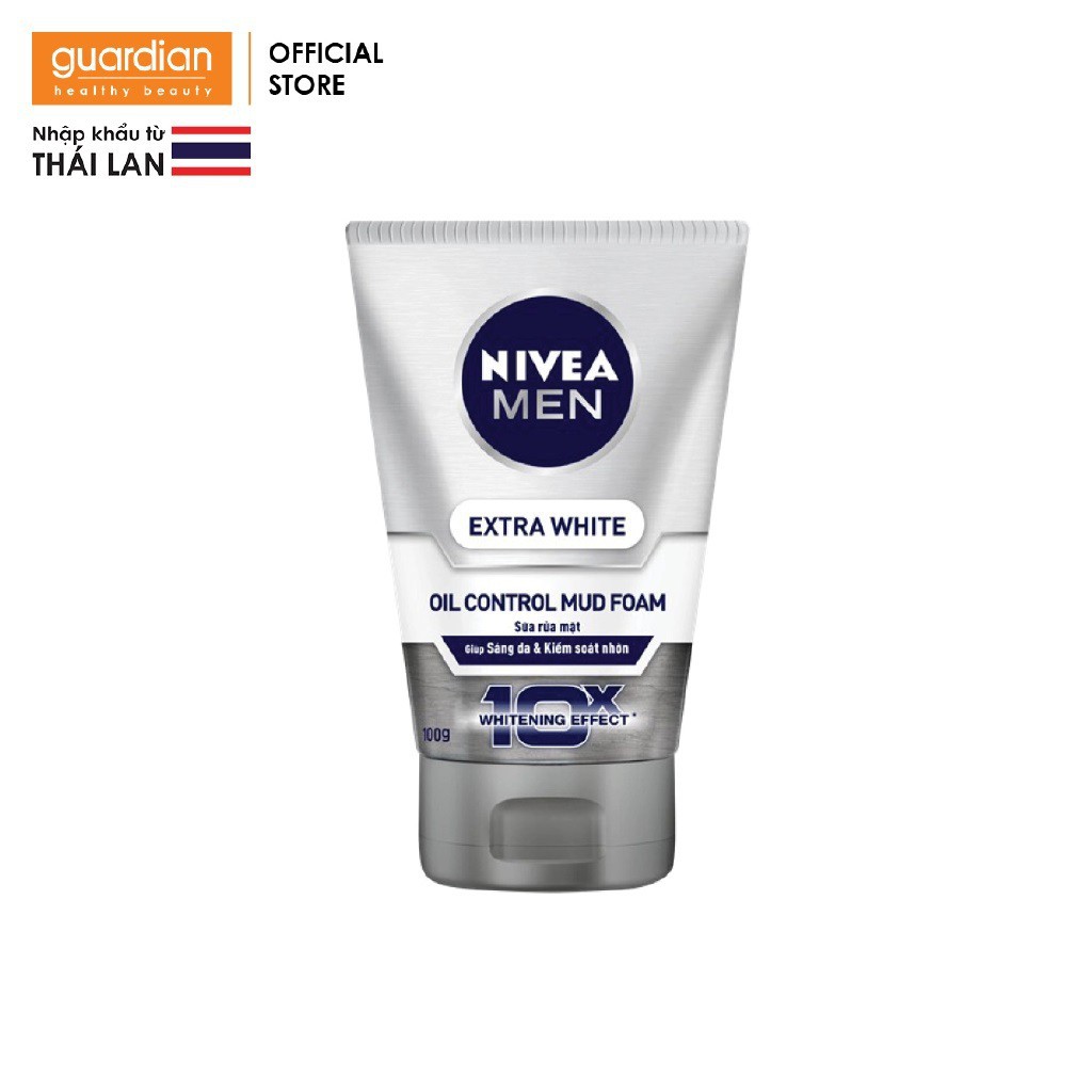 Sữa rửa mặt Nivea Men Mud giúp sáng da & kiểm soát nhờn 100g