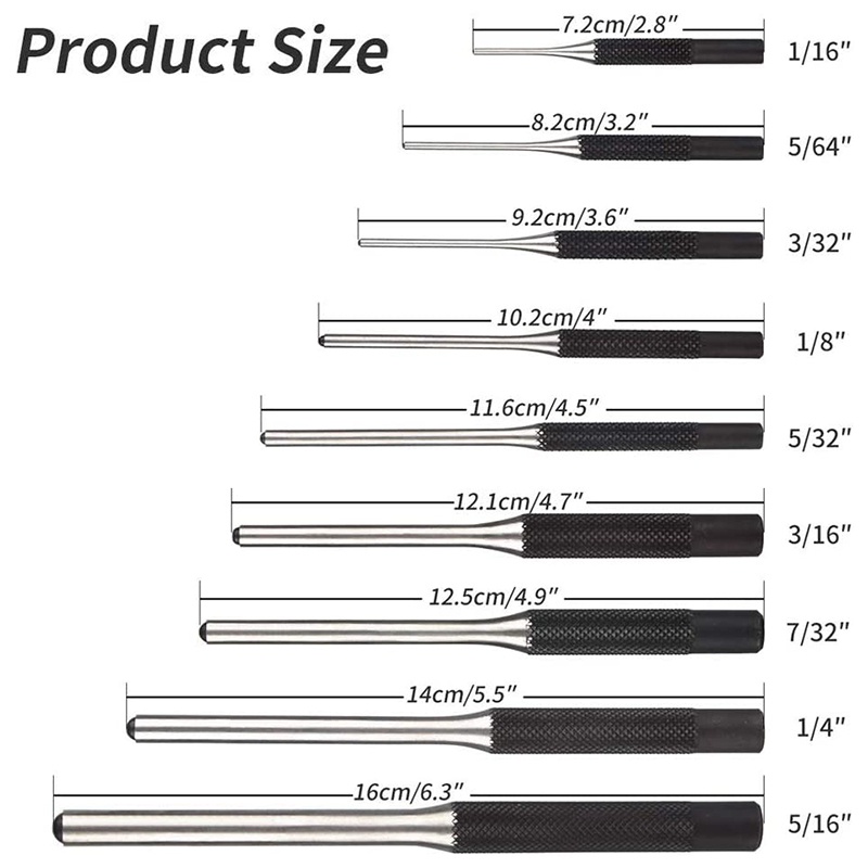 Bộ 9 Dụng Cụ Đục Lỗ Kèm Túi Đựng Bằng Thép