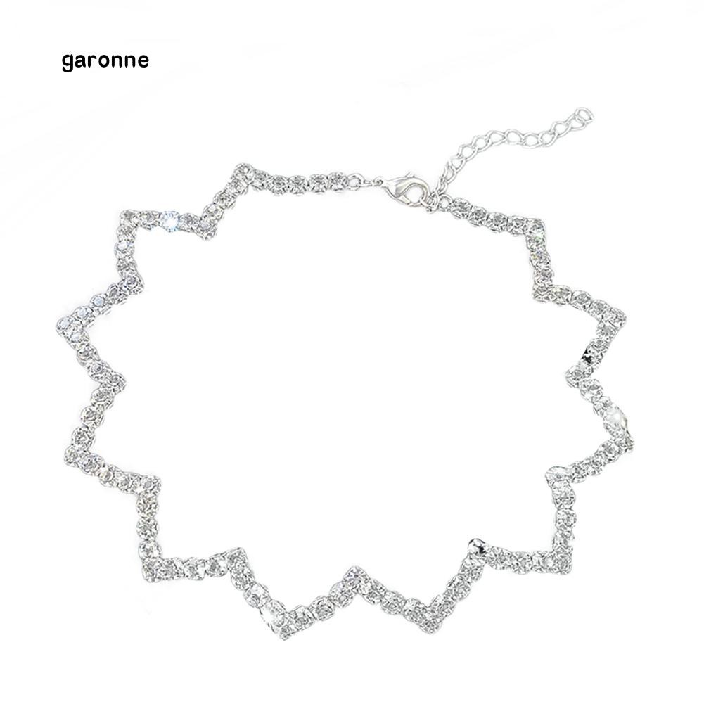 Vòng Cổ Choker Đính Đá Phối Dây Xích Dài Phong Cách Gothic