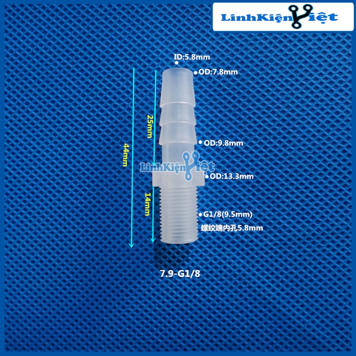Đầu Nối Ống Nước Bắt Ren 1/8(9.5mm) Đầu Ra Ống Ty Ô