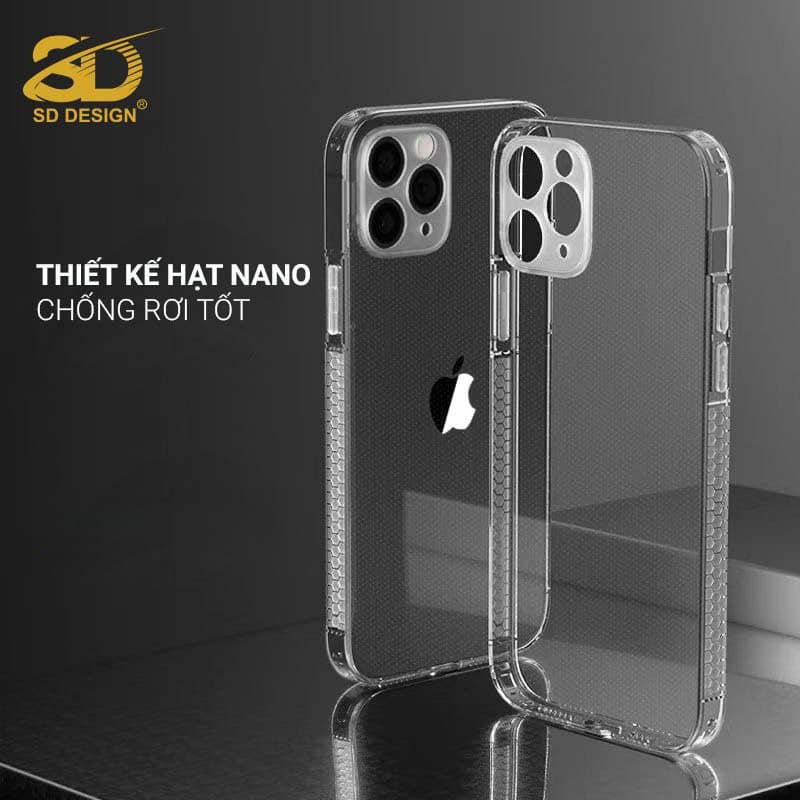 Ốp lưng trong suốt SD Design dành cho iPhone, chất liệu Silicon Dẻo CHỐNG VÀNG Ố, ôm sát, bảo vệ camera