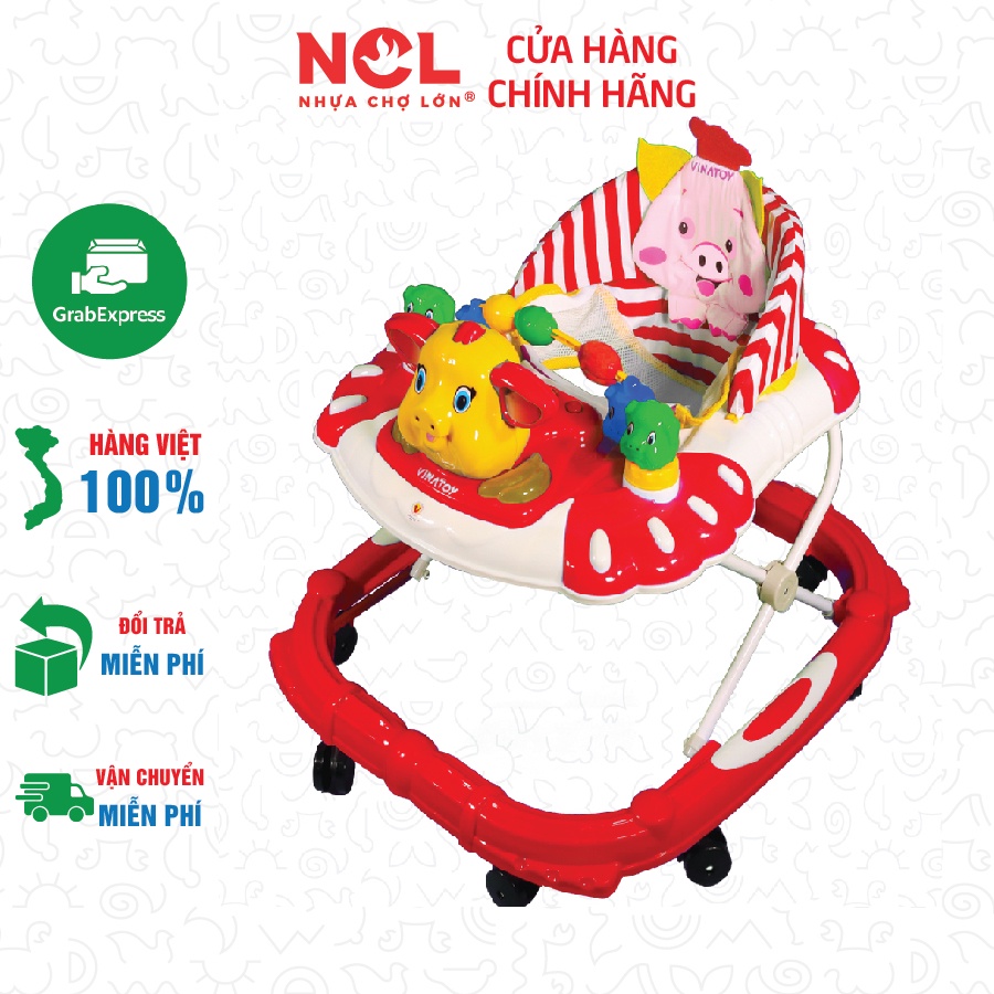 Xe Tập Đi Nhựa Chợ Lớn L4 Chú Heo Con (Có nhạc) - Dành Cho Bé Từ 6 - 12 Tháng - M1771B-XTĐ