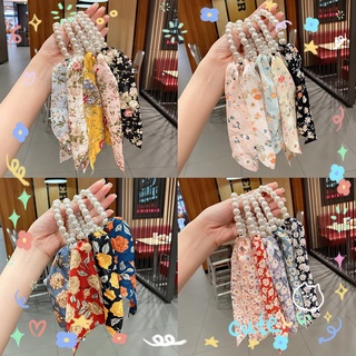 Dây cột tóc đính nơ ruy băng phong cách hàn quốc