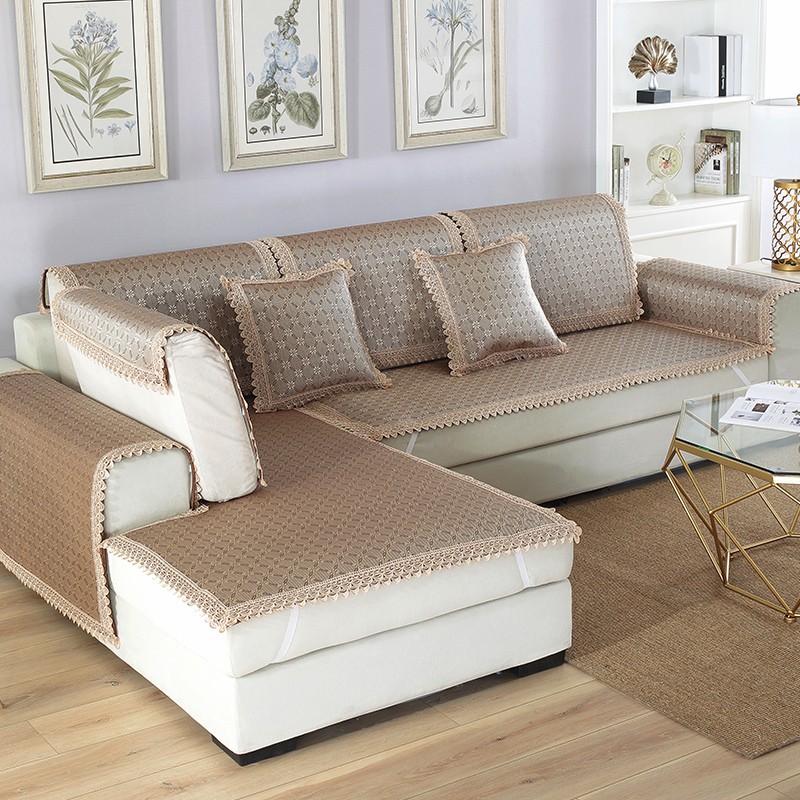 Thảm Lót Ghế Sofa Vải Lụa Lạnh Thoáng Mát Chống Trượt