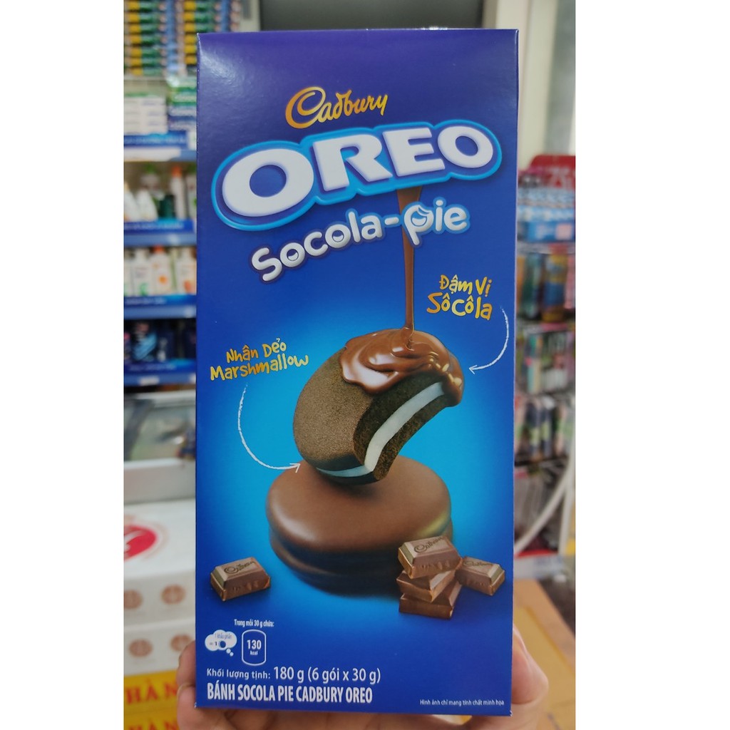 Bánh Oreo Socola pie nhân dẻo Marshmallow hộp 180g