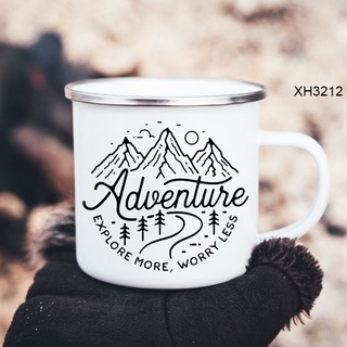 Cắm Trại In Núi Người Cắm Trại Men Cốc Cắm Trại Tay Cầm Drinkware Kỳ Nghỉ Đi Bộ Đường Dài Cốc