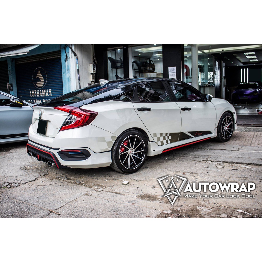 Tem họa tiết xe Civic Sportmind - Tem họa tiết ô tô Honda, tem dán sườn xe thể thao