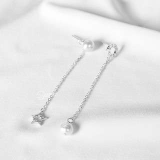 Bông tai bạc 925 kết hợp Ngọc trai nuôi Shinny Pearl - Shimmer Silver