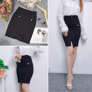 Chân váy body phối túi HÌNH THẬT 100%