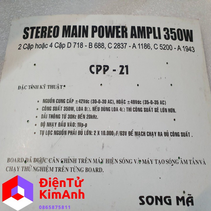 Mạch công suất 8 sò 350w Song Mã-2 vế