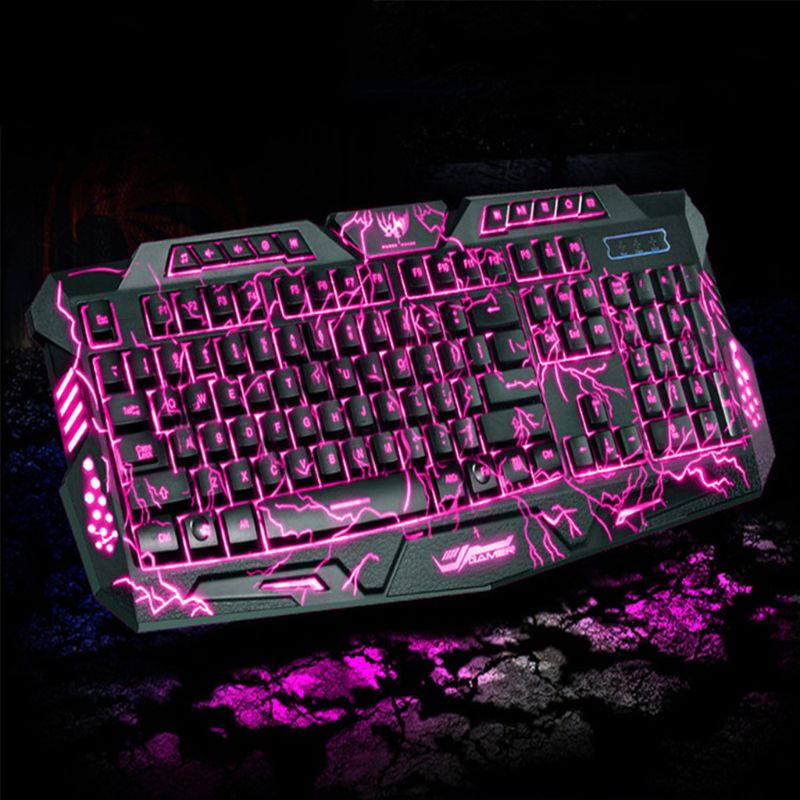 Bàn Phím Có Đèn Nền LED Họa Tiết Vết Nứt Độc Đáo Cho Máy Tính PC Laptop