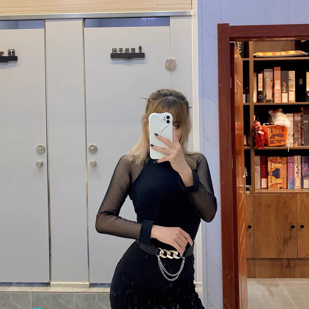 Đai nịt bụng bản 3.8cm phối chuỗi xích lich hoạt siết eo Thắt eo trang trí blazer