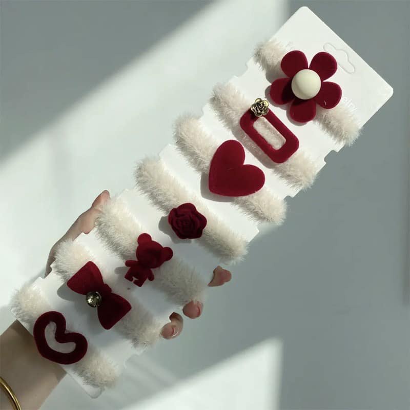 Sét 7 chun buộc tóc lông thỏ