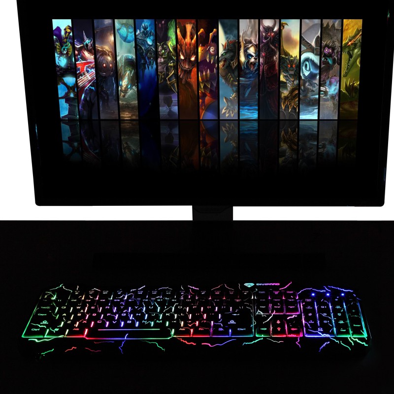 Bàn phím giả cơ DIVIPARD GK60 - Kết nối cổng USB -LED 7 màu