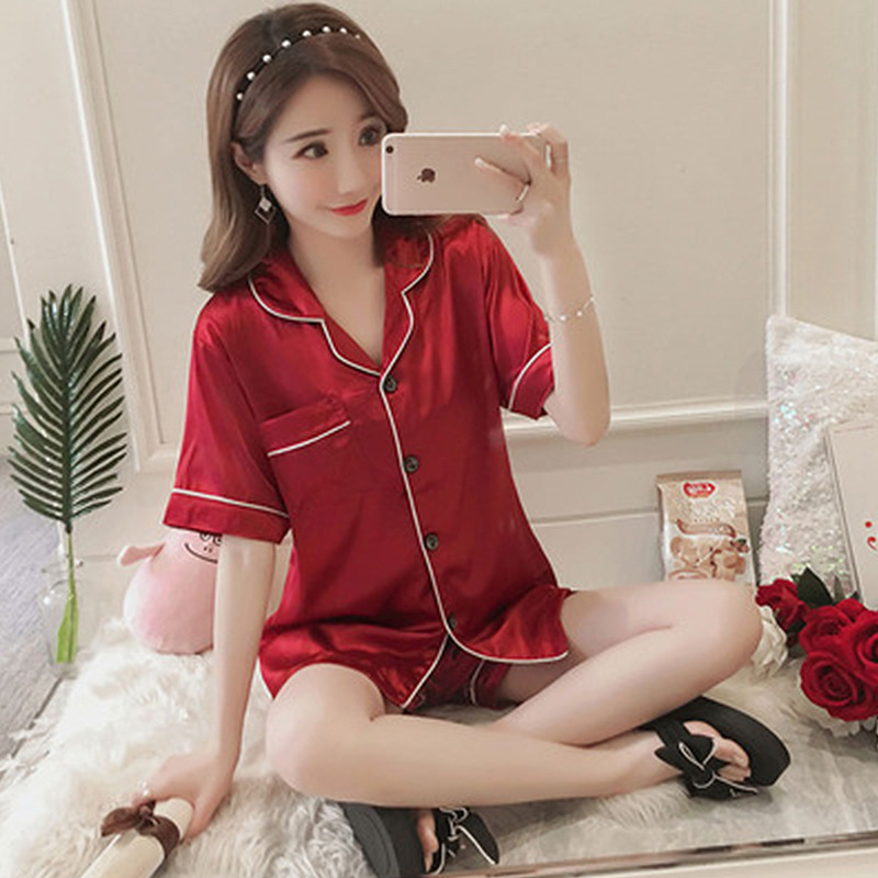 áo nữ đồ bộ pyjama Đồ mặc nhà pijama Set Đồ Ngủ Vải Phi Bóng Quyến Rũ Cho Nữ đồ ngủ nữ tiểu thư dễ thương lụa sexy cute bigsize dài tay hai 2 dây