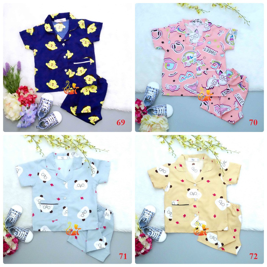 Đồ Bộ Mặc Nhà &quot;Quần Đùi&quot; Pijama Kate Thái - Size số 2 - Cho Bé 8 - 13kg. Từ 1 tuổi - 3 tuổi. (Phần 4).