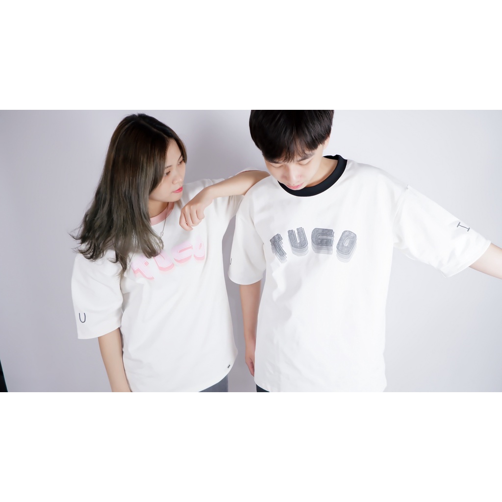 Áo thun cotton unisex TUCO basic tee phông OUT LINE chữ hồng nam nữ tay lỡ oversize form rộng nhiều màu local brand