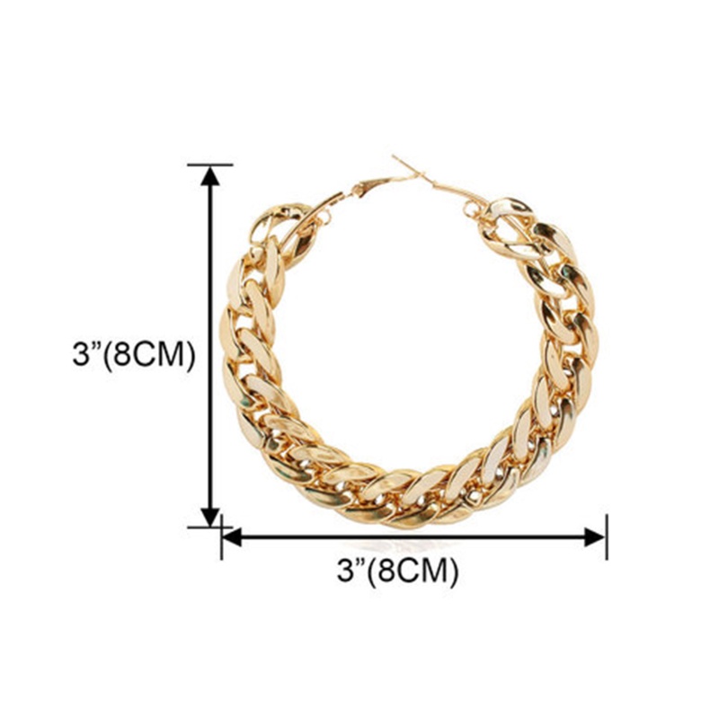 Đôi Bông Tai Khuyên Tròn Lớn Thời Trang Cho Nữ