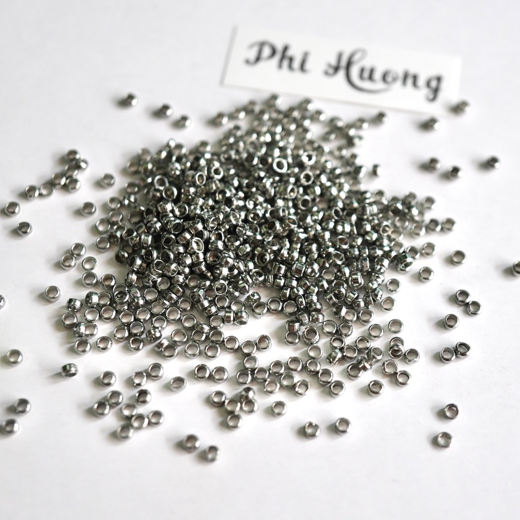 Gói 2.5g  bi bóp 2mm - 2.5mm dùng kẹp đầu dây, chặn hạt làm trang sức handmade
