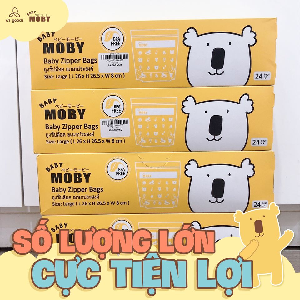 TÚI ZIP ĐA NĂNG MOBY THÁI 26x26,5x8cm [ CHÍNH HÃNG ]