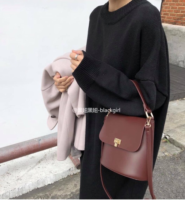 TÚI XÁCH ĐEO CHÉO SINH VIÊN HÀN QUỐC SIÊU XINH NÂU CÀ PHÊ