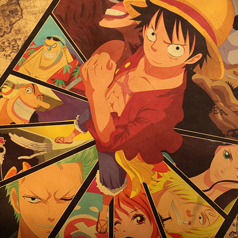 Áp phích trang trí nội thất hình one piece 51.5x36cm
