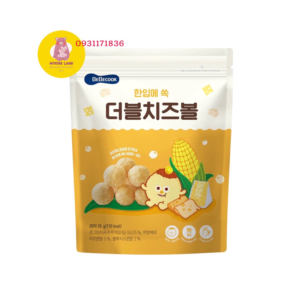 Bánh Bỏng Bi Bắp Tròn BEBECOOK Hàn Quốc Cho bé ăn dặm từ 12M+
