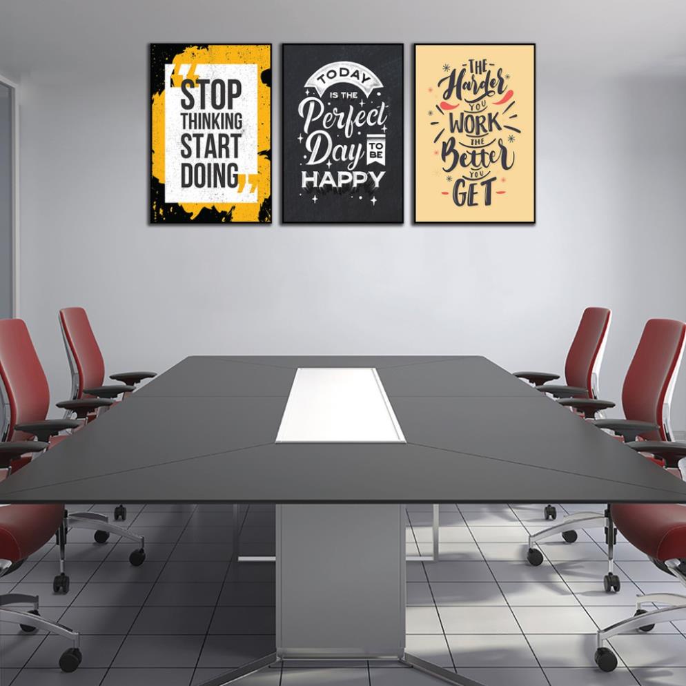 Tranh trang trí văn phòng, tranh chữ bộ ghép treo tường,  slogan tiếng anh 20x30cm