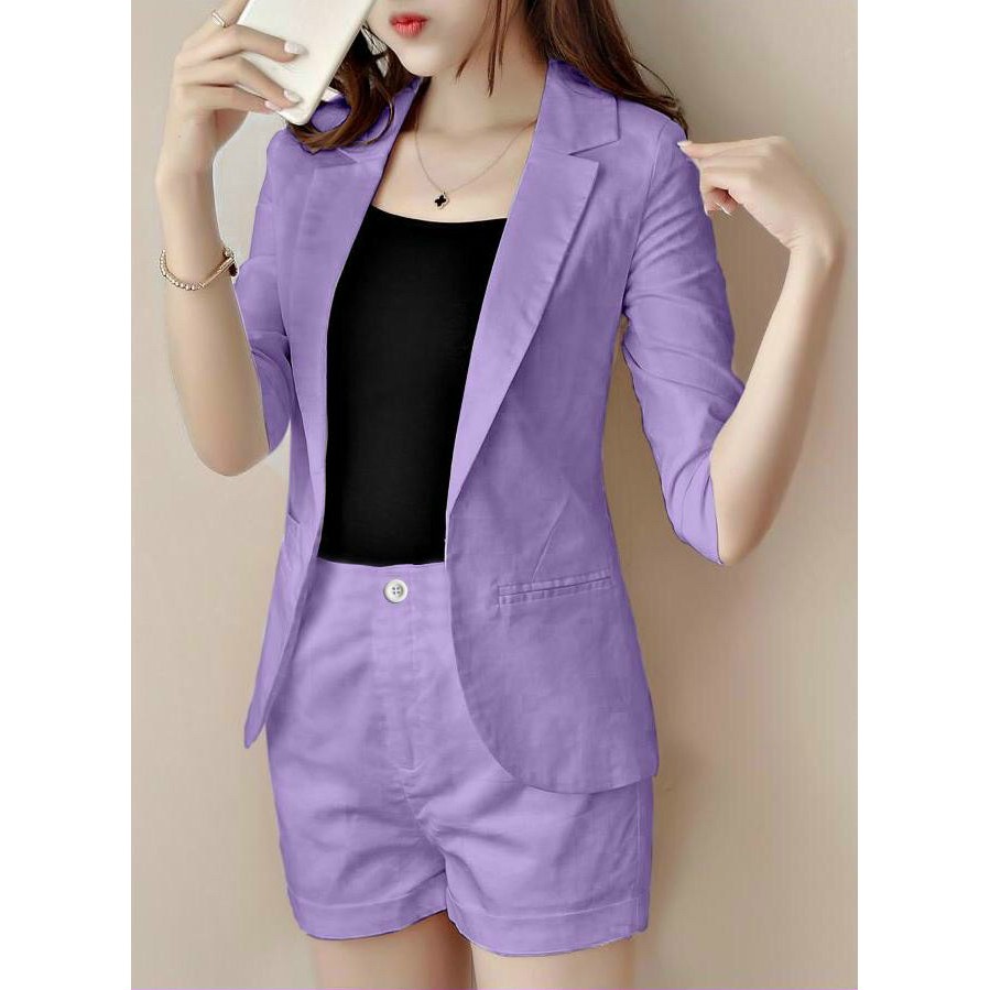 Bộ Vest Short 3 Món Kaki Cao Cấp - Set Vest Đùi Cotton Kèm Áo Lụa Sang Trọng Cho Nàng Năng Động | BigBuy360 - bigbuy360.vn