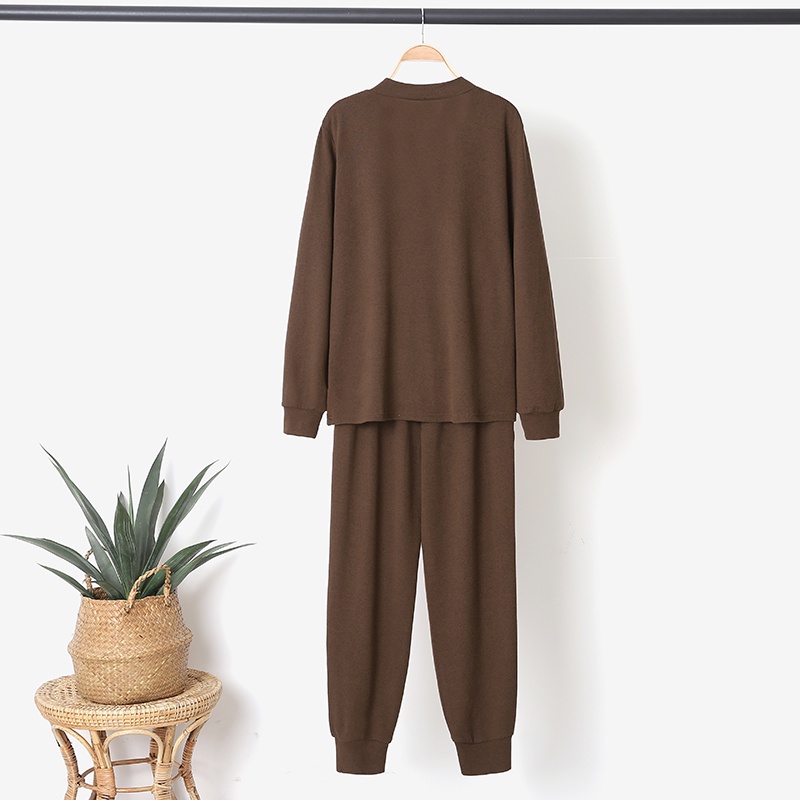 Set đồ thể thao ZANZEA gồm áo sweatshirt cổ chữ V + quần dài eo co giãn phong cách thường ngày cho nữ
