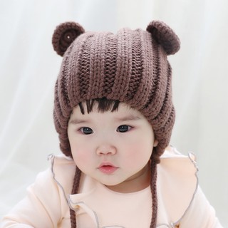 Nón len giữ ấm kiểu dáng dễ thương dành cho các bé