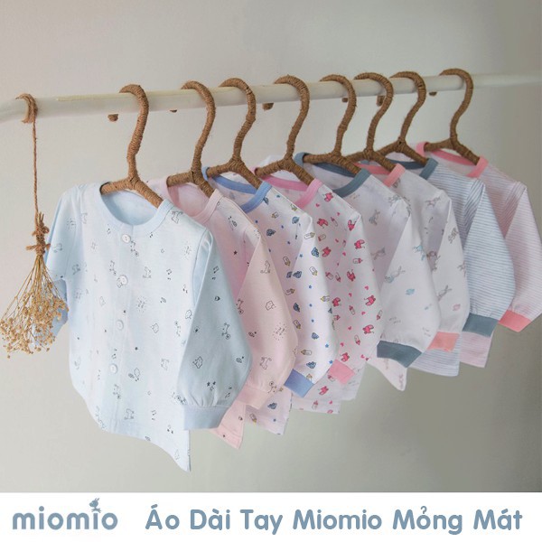 [MIO mỏng mát] Áo Dài Tay Cài Giữa 100% Cotton Mềm Mịn MIOMIO (0m-24m) form rộng