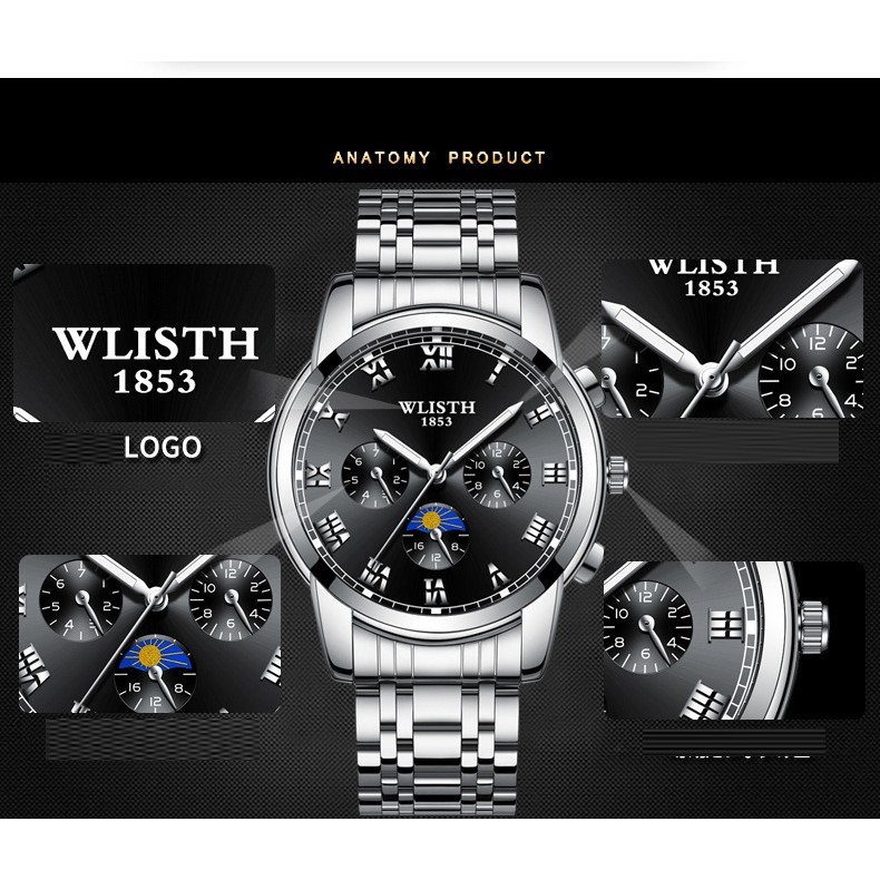 Đồng hồ nam WLISTH cao cấp phong cách Châu Âu S509
