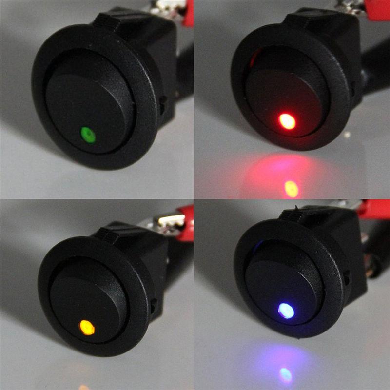 4pcs 12v switch led practical dot light car boat round rocker on/off switches xd