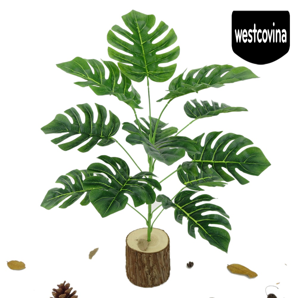 [Hot]☀ Nhánh Lá Monstera Nhân Tạo Màu Xanh Lá Cây Trang Trí Bàn Tiệc Cưới