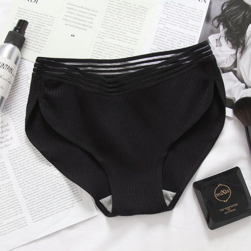 ✨Ready Stock✨ Women's Mid Waist Breathable Seamless Solid Color Panties Briefs