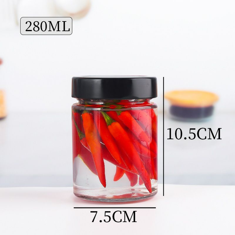 Hũ Thủy Tinh Tròn Nắp Thiếc Dung Tích 280ml