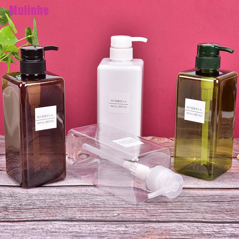 Bình Nhựa Rỗng 650ml Dạng Nhấn Đựng Dầu Gội Sữa Tắm / Sữa Tắm