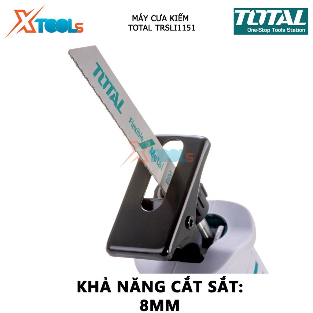 Máy cưa kiếm dùng pin TOTAL TRSLI1151 máy cưa kiếm cầm tay 20V cắt xẻ nhiều vật liệu gỗ, kim loại [XSAFE][XTOOL]