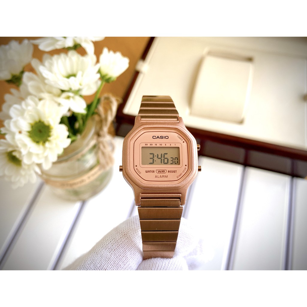 Đồng hồ Casio Nữ LA11WR-5ADF Vintage màu rose gold cổ điển