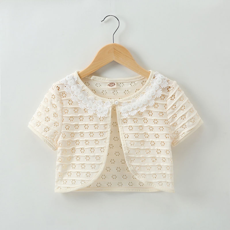 Áo Khoác Cardigan Tay Ngắn Phong Cách Công Chúa Dành Cho Bé Gái