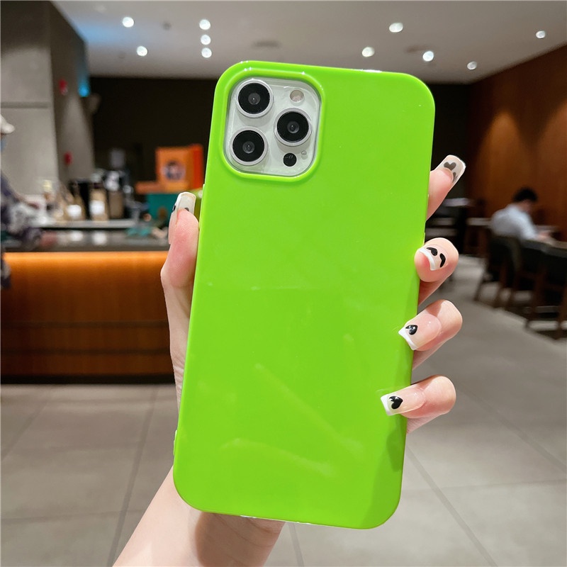 WUJU  ốp lưng Thạch mềm Huỳnh quang ốp Compatible For iPhone 11 12 13 14 Pro Max XS Max XR X 7 8 Plus SE