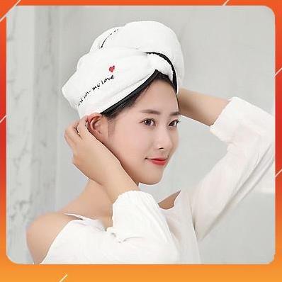 [CHÍNH HÃNG] KHĂN LAU KHÔ TÓC TIỆN DỤNG CHO BẠN NỮ - KHĂN CÓ NÚT CÀI