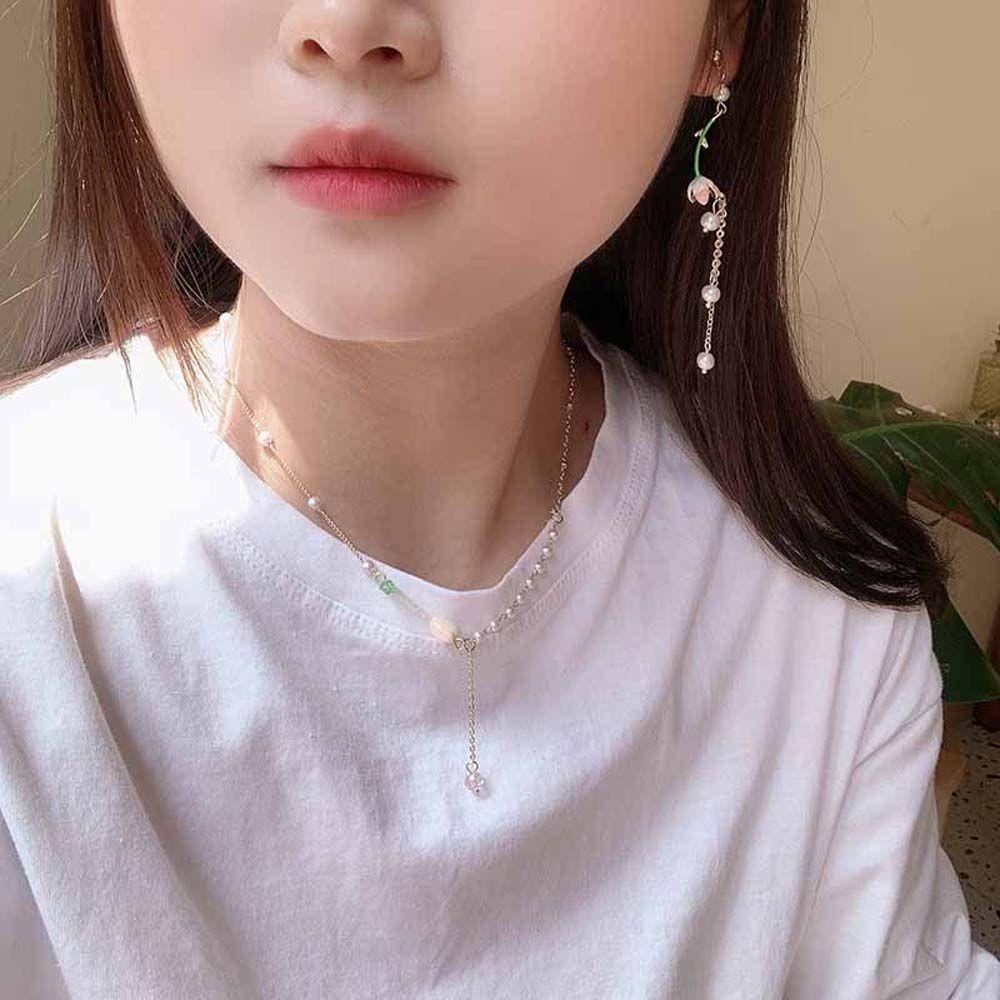 JARRED Vòng Cổ Choker Mặt Hoa Tulip Ngọt Ngào Phong Cách Hàn Quốc Cho Nữ